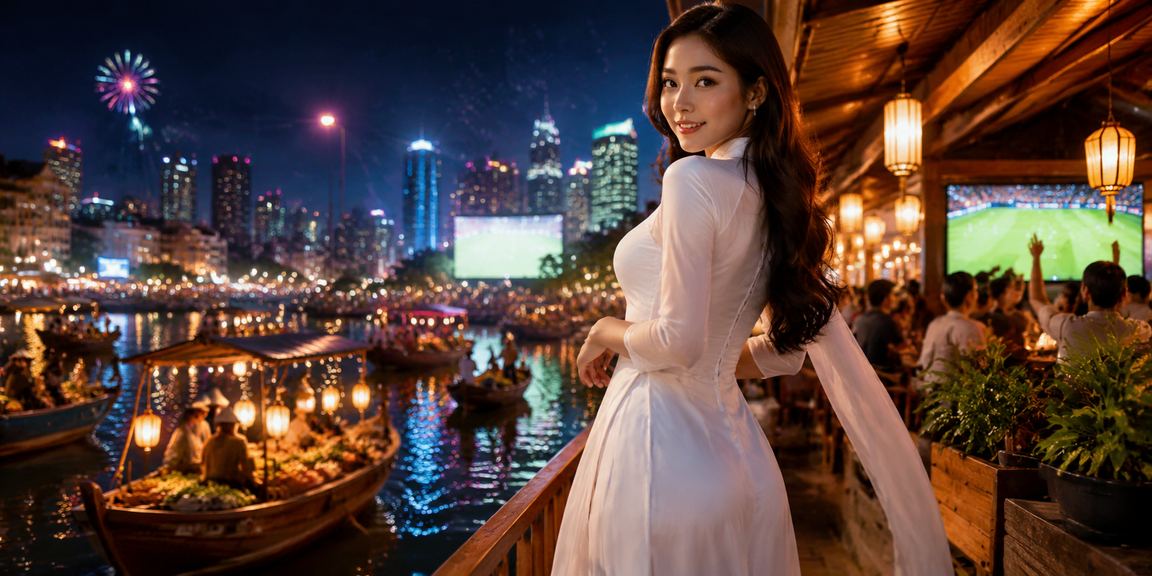 Người phụ nữ mặc áo dài tại Đà Lạt trải nghiệm cá cược và jackpot trực tuyến trên điện thoại